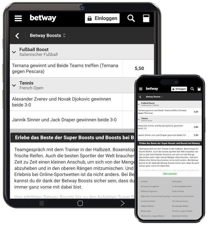 Betway Price Boost Angebote